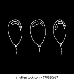 Balloons vector illustration. Doodle style. Design, print, decor, textile, paper