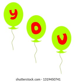 Balloons. Vector balloons with the inscription "You".