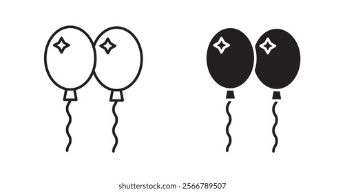 Balloons vector line icon illustration