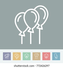 Balloons vector line icons. Holiday and party pictogram.