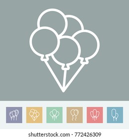 Balloons vector line icons. Holiday and party pictogram.