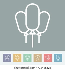Balloons vector line icons. Holiday and party pictogram.