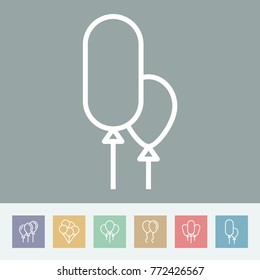 Balloons vector line icons. Holiday and party pictogram.