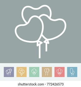 Balloons vector line icons. Holiday and party pictogram.