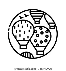 Balloons vector outline icon