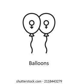 Ilustración de diseño de iconos de esquema vectorial de globos. Símbolo de mejoras en el hogar sobre el fondo blanco Archivo EPS 10