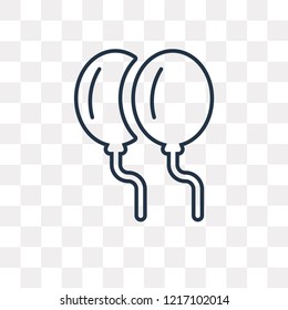 Balloons vector outline icon isolated on transparent background, high quality linear Balloons transparency concept can be used web and mobile
