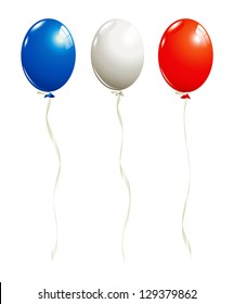 Balloons In White, Blue And Red