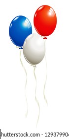 Balloons In White, Blue And Red