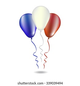 Balloons in white, blue and red vecter illustration.