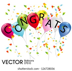 balloons with the word congrats