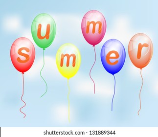 Balloons with the word Summer