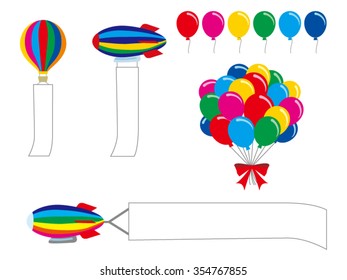 balloons,airship,vector,illustrations