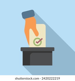 Ballot box candidate icon flat vector. Cv career time. Professional people