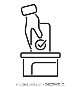 Ballot box candidate icon outline vector. Cv career time. Professional people