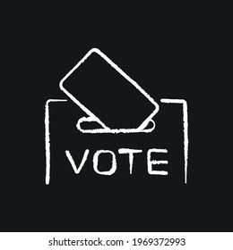 Ballot box chalk icon. Voting, poll. Customizable illustration. Vector isolated outline drawing.
