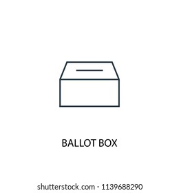 Ballot box concept line icon. Simple element illustration. Ballot box concept outline symbol design from Elections set. Can be used for web and mobile UI/UX