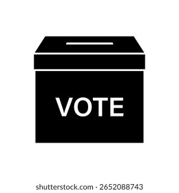 Urna electoral. Símbolo del icono de la caja de votación. Concepto electoral. Ilustración vectorial.	