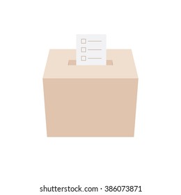 ballot box with an envelope, white background