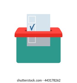 The ballot box in a flat style isolated on white background. vector illustration