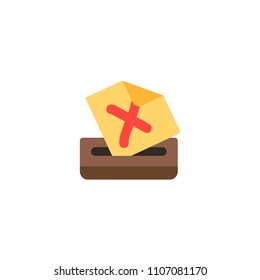 Ballot Box with Ballot Flat Vector Icon