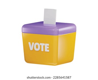 icono de la caja de votación 3d ilustración vectorial de representación