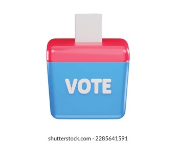 icono de la caja de votación 3d ilustración vectorial de representación