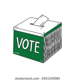 Ballot Box icon design for the upcoming Pakistan General Election. A vector icon of a ballot box with a green color. Ideal for use in campaign posters, banners, and online media. EPS Editable file.