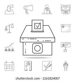 ballot box icon. Detailed outline set of elections element icons. Premium graphic design. One of the collection icons for websites, web design on white background