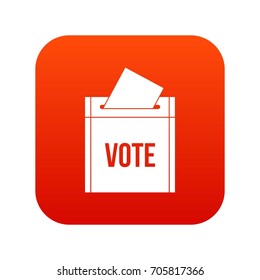Ballot box icon digital red for any design isolated on white vector illustration