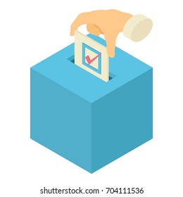 Ballot box icon. Isometric illustration of ballot box vector icon for web