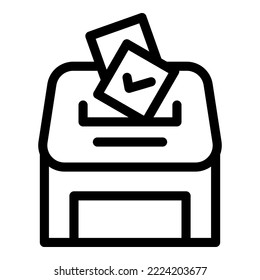 Ballot box icon outline vector. Election vote. Online poll