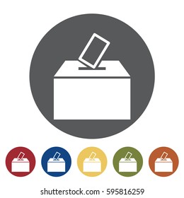 Ballot Box Icon Set.Vector Illustration
