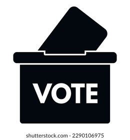 Ballot box icon simple vector. Social vote. People survey
