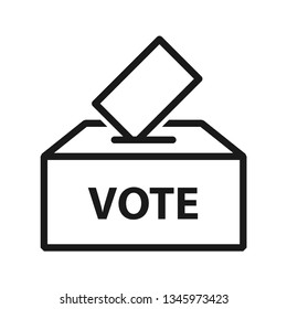 Ballot box icon. Stroke outline style. Vector. Isolate on white background.