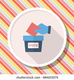 Ballot Box Icon , Vector Flat Long Shadow Design.