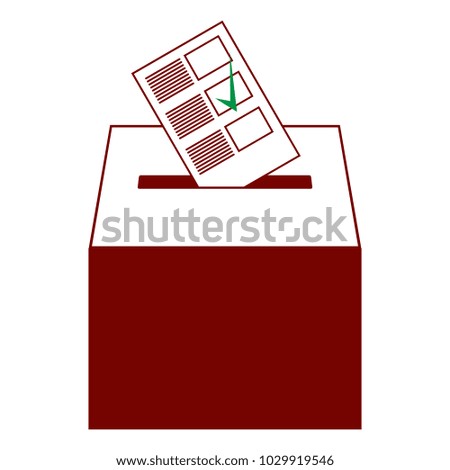 Ballot box icon. Vector illustration of a ballot box for election. Box for votes on voting.