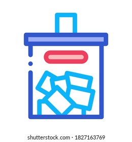 Vector de iconos de la casilla de votación. Signo de la urna de contorno. Ilustración de símbolo de contorno aislado