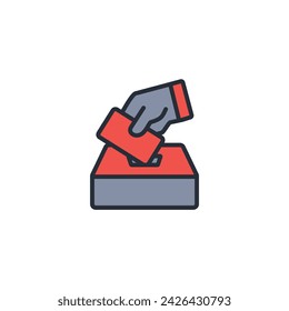 ballot box icon icon. vector.Editable stroke.linear style sign for use web design,logo.Symbol illustration.