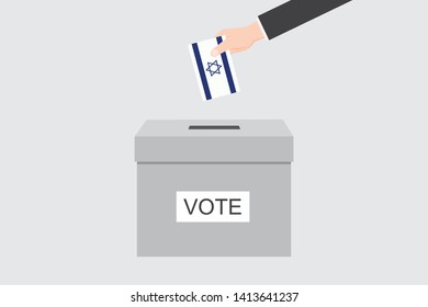 Ballot Box with an Illustrated Flag for the Country of  Israel