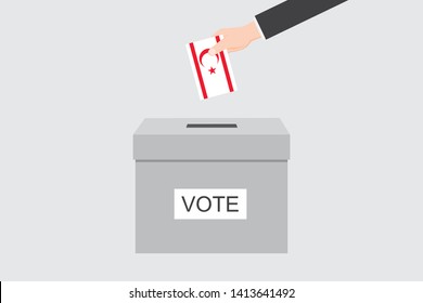 Ballot Box with an Illustrated Flag for the Country of  Northern Cyprus