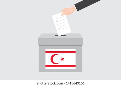Ballot Box with an Illustrated Flag for the Country of  Northern Cyprus