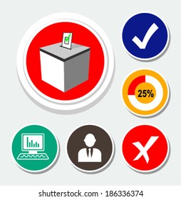 Ballot box . Illustration on  background 