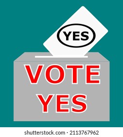 ballot box, inserting paper with a decision yes, democratic elections