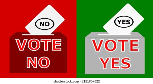 Ballot Box, Inserting Paper With A Decision Yes Or No, Democratic Elections