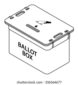 A ballot box in line art style.