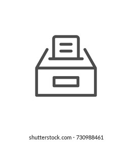 Ballot Box Line Icon