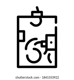 Symbol der Wahlurne-Linie, Vektorgrafik. Wahlzettel-Schild. isoliertes Kontursymbol