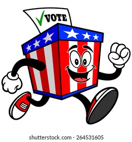 Ballot Box Mascot Running