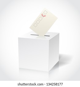 Ballot Box On White